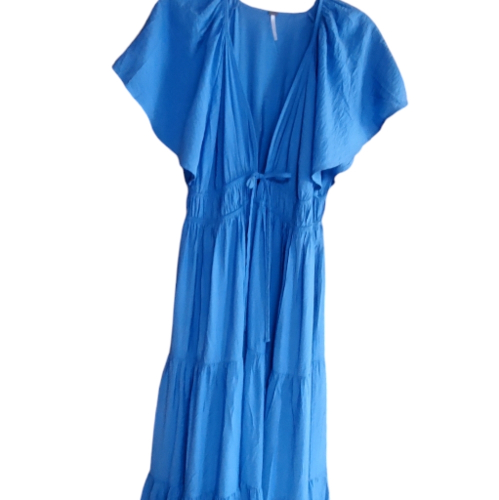 Young Fabulous  & Broke  Mara Dress in Blue(Pool),  V-Neck Maxi Bohemian…